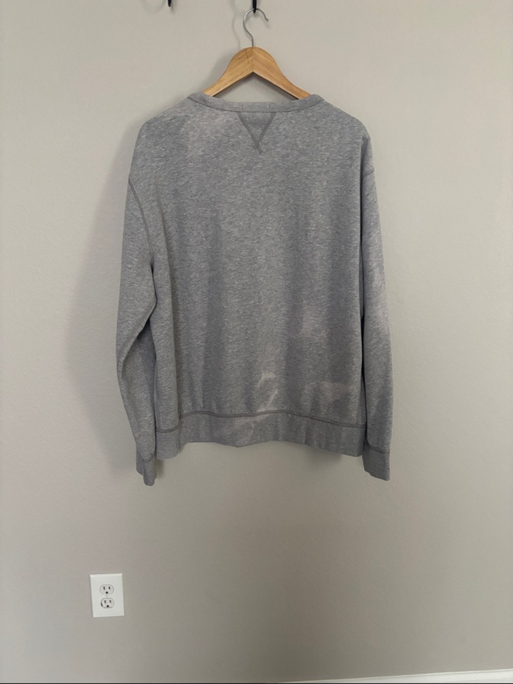 Polo Ralph Lauren Gray Polo Bear Fleece Crewneck Sweatshirt Blazer Jeans Size XL - Picture 4 of 16